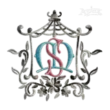 Raven True Interlocking Monogram Embroidery Font - Apex with frame 2