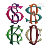 Raven True Interlocking Monogram Embroidery Font Apex Letter Designs