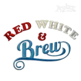 Red White Brew Beer 4th of July Machine Embroidery Design by Apex