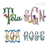 Rosalina Flower Machine Embroidery Font by Apex
