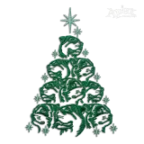 Rottweiler Dog Christmas Tree Machine Embroidery Design