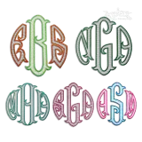 Round Circle Fishtail Sketch Embroidery Font by Apex All