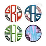 Round Lined Circle Machine Embroidery Font by Apex All