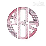 Round Lined Circle Gradient Sketch Monogram Embroidery Font