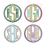 Round Circular Modern Monogram Machine Embroidery Font by Apex All
