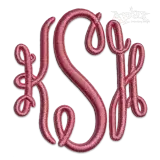 Royal Circle Monogram 3D Puff Embroidery Font