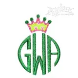 Royal Crown Embroidery Monogram Frame Applique