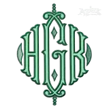 Royal Diamond Monogram Embroidery Font HGK