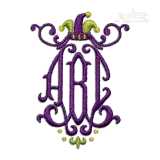 Mardi Gras Jester Swirl Decor Machine Embroidery Design | Apex a
