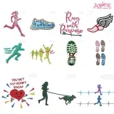 Running & Marathon Embroidery Designs Bundle — Runners, Shoe Prints & Monograms