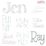 Running Stitch Embroidery Fonts Bundle thumbnail