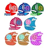 Sailboat Boat Monogram Cuttable Designs