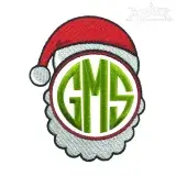 Santa Claus Face Monogram Embroidery Frames