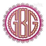 Scallop Circle Monogram Applique Embroidery Font Frame 2