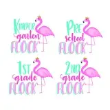 School Flock Flamingo SVG Cuttable Design
