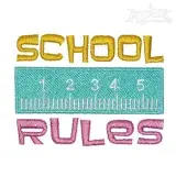 School Rules Embroidery Design