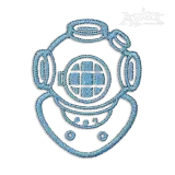 Scuba Diving Helmet Machine Embroidery Design by Apex