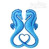 Seahorse Heart Embroidery Design