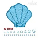 Seashell Applique Embroidery Design