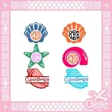 Seashell Monogram Frame Svg Cuttable Designs
