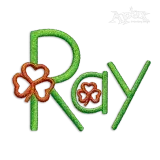 St. Patrick's Day Shamrock Clover Machine Embroidery Font Apex