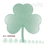 Shamrock Leaf Sketch Embroidery Design