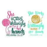 She Works Willingly with Her Hands SVG Cuttable Design
