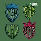 Shield Shaped Machine Monogram Embroidery Font by Apex Digitizing