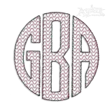 Sketch Wave Circle Monogram Embroidery Font by Apex