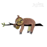 Sloth on Tree Sleeping Slow Machine Embroidery Design