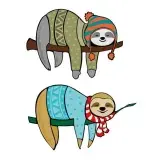 Winter Napping Sloth SVG Cuttable Design