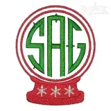 Snow Globe Monogram Embroidery Frame