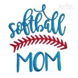 Softball Mom Word Art Machine Embroidery Design - Apex