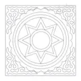 Solar Sun Quilt Block Embroidery Design