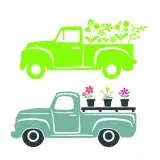 Spring Flowers Vintage Truck SVG Cuttable Design