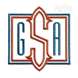 Square Monogram Embroidery Font