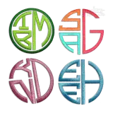 Stacked Round Monogram Machine Embroidery Font by Apex Digitzed