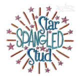 Star Spangled Stud America Patriotic Machine Embroidery Design