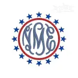 Stars Circle Monogram Frame Embroidery Designs