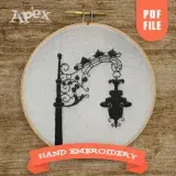Street Lamp Hand Embroidery Pattern