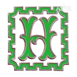 Bamboo Monogram Machine Embroidery Font by Apex All Digitized H