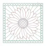 Sunflower Flower Quilt Block Embroidery
