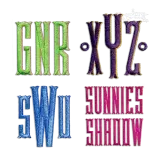 Sunnies Shadow Machine Embroidery Font by Apex All