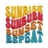 Sunrise Sunburn Sunset Repeat Embroidery Design