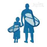 Surfing Father & Son Machine Embroidery Design - Apex