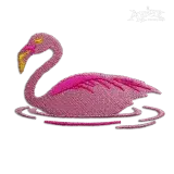 Swimming Flamingo Bird Machine Embroidery Design by Apex Digitizing