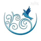 Swirl Bird Machine Embroidery Design by Apex