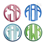 Tall Circle Monogram Machine Embroidery Font by Apex