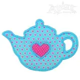 Tea Pot Applique Embroidery Designs