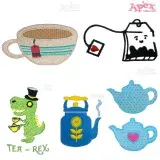 Tea Time Embroidery Designs Bundle